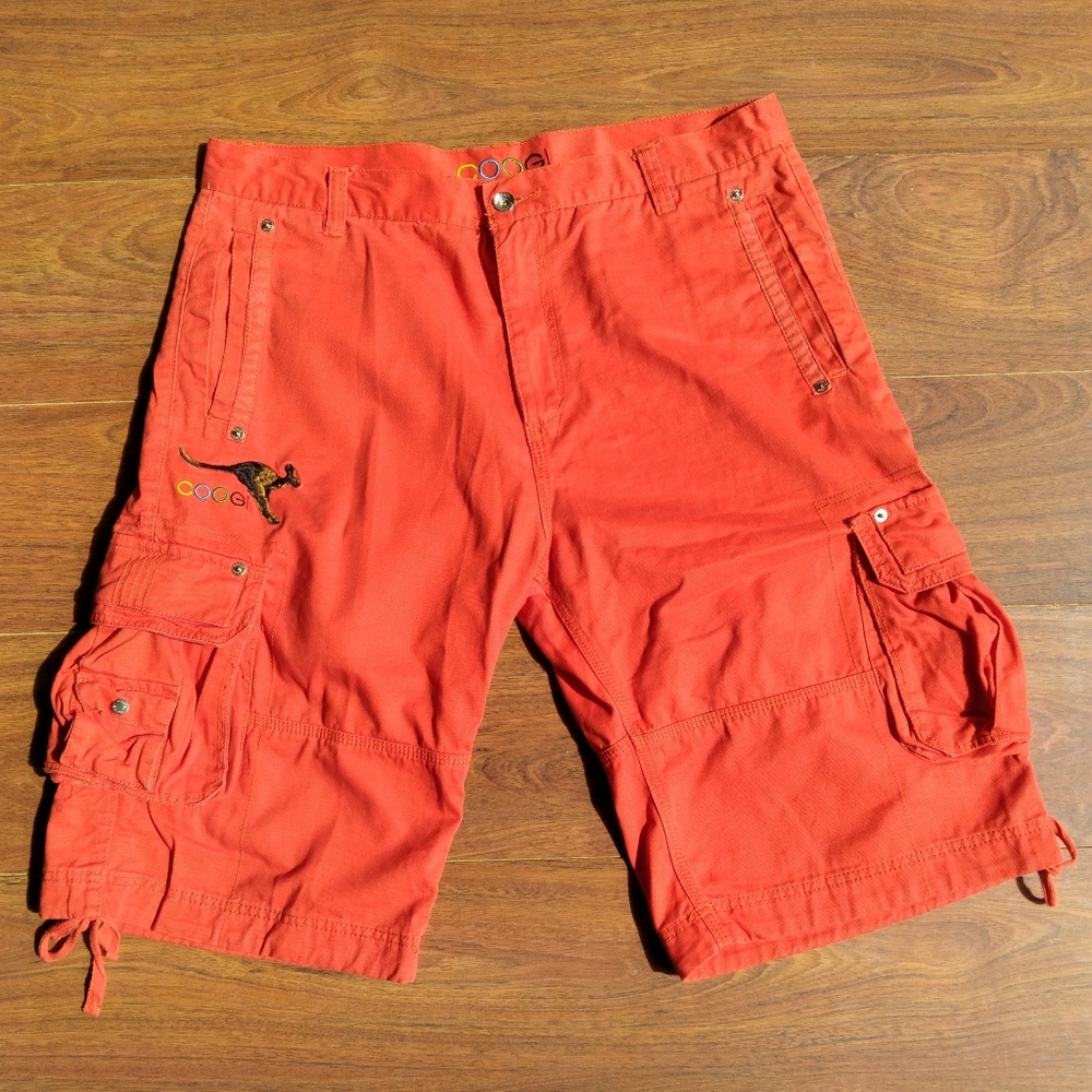 COOGI Men's Orange Cargo Shorts in Good Comfortable Condition